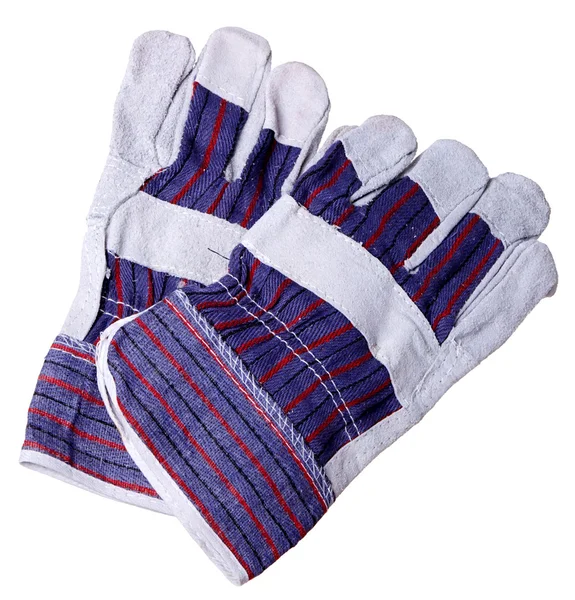 Heat resistant gloves for welding of plastic pipes, isolated 스톡 사진
